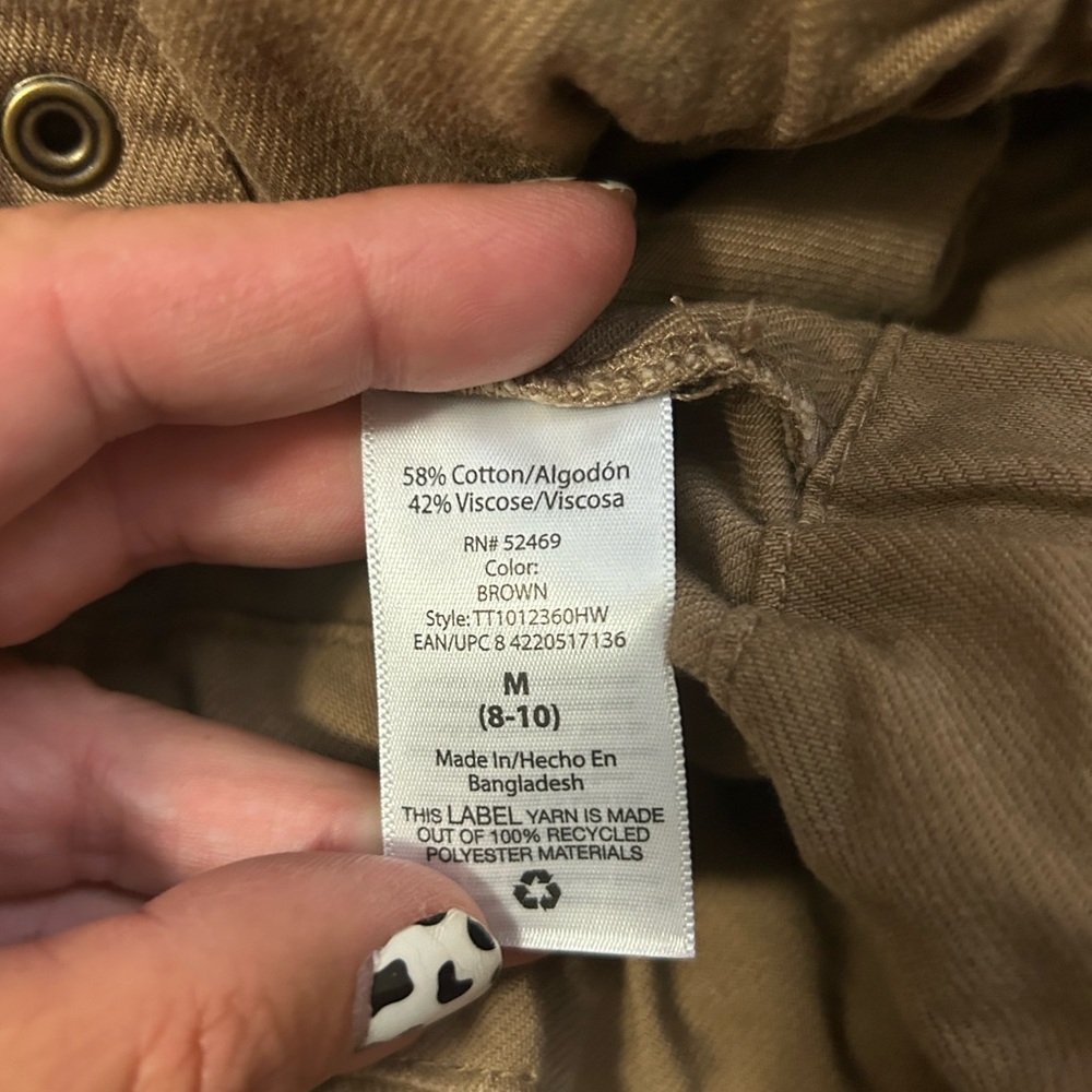 Time and Tru Brown Utility Jacket Womens M(8-10) - Picture 6 of 6